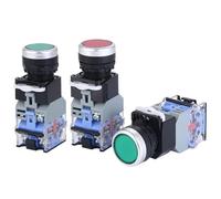 1 pz 22 mm LA38-11D/11DS Interruttore a pulsante con contatto in argento di qualità con luce on/off momentaneo/a ritenuta 220 V 24 V Indicatori LED(Green,Self-reset,12 V)