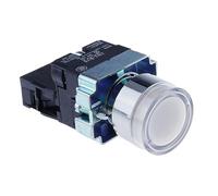 1 pz 22 mm momentaneo XB2-BW3361 interruttore a pulsante rotondo con luce LED 1NO 24 V/AC220 V/AC380 V verde, rosso, giallo, blu ZB2-BE101C(WHITE,48V)