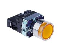 1 pz 22 mm momentaneo XB2-BW3361 interruttore a pulsante rotondo con luce LED 1NO 24 V/AC220 V/AC380 V verde, rosso, giallo, blu ZB2-BE101C(YELLOW,48V)
