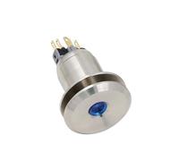 1 PZ 22mm interruttore a pulsante in metallo con luce LED ripristino istantaneo impermeabile IP67 pedale VALTOO toilette alimentatore in acciaio inossidabile(Beige,BLUE_12V)