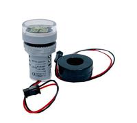 1 pz 22mm LED AC Amperometro digitale 60-500 V 0-100A Luce di segnale 220 V Misuratore di tensione e corrente Volt Amp Indicatore Tester Rivelatore(Round White)