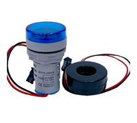 1 pz 22mm LED AC Amperometro digitale 60-500 V 0-100A Luce di segnale 220 V Misuratore di tensione e corrente Volt Amp Indicatore Tester Rivelatore(Round Blue)