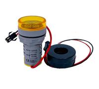 1 pz 22mm LED AC Amperometro digitale 60-500 V 0-100A Luce di segnale 220 V Misuratore di tensione e corrente Volt Amp Indicatore Tester Rivelatore(Round Yellow)