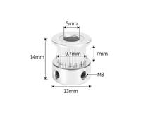 1 pz 2GT Synchro Wheel 16 20 30 36 40 denti puleggia dentata foro 4/5/6/6,35/8 mm for cinghia GT2 larghezza 6 mm parti CNC for stampante 3D(16Teeth Bore5mm)