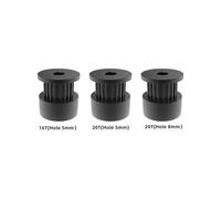 1 pz 2GT Synchro Wheel 16 20 30 36 40 denti puleggia dentata foro 4/5/6/6,35/8 mm for cinghia GT2 larghezza 6 mm parti CNC for stampante 3D(20Teeth 8mm Black)