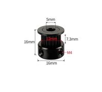 1 pz 2GT Synchro Wheel 16 20 30 36 40 denti puleggia dentata foro 4/5/6/6,35/8 mm for cinghia GT2 larghezza 6 mm parti CNC for stampante 3D(20Teeth 5mm Black)