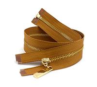 1 pz 3# Cerniera in Metallo 40-70cm Open End Denti d'oro Cerniera Lunga per Borse da Cucire Piumino Abbigliamento Accessori, 60cm