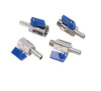 1 pz 304 acciaio inossidabile 1/8 1/4 3/8 1/2 BSPT x 7/8/10/12 mm portagomma mini valvola a sfera sanitaria raccordi for tubi fatti in casa con manico blu(1/4",MALE_8MM BARB)