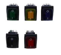 1 pz 30x22 interruttore a bilanciere impermeabile for impieghi gravosi 12 V LED rosso 220 V luce illuminata 16 A 250 V CA KCD4-201 DPST interruttore 4 pin 6 pin(ON-OFF 6pin,Black No Light,12-24V)