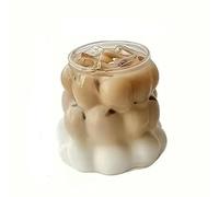 1 pz 350 ml Tazza da caffè in Vetro con UVA Design Elegante Bicchiere Resistente al Calore Tazza da caffè ghiacciato Regali per Bevande estive e Invernali