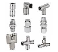 1 pz 4-16 mm tubo OD 2 3 4 vie gomito a T Y croce paratia compressione in acciaio inox raccordo pneumatico aria(PE,16mm)