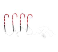 1 Pz 4 luci Candy Cane Shape Design LED Luci solari decorative da giardino