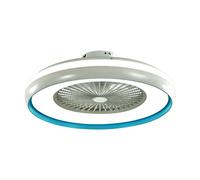 1 pz 45W LED Box Fan With Ceiling Light RF Control 3in1 Motor Blue Ring