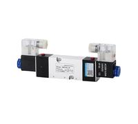 1 pz 4M220-08/4M320-10/4M420-15 Elettrovalvola 2 posizioni 5 porte Valvole pneumatiche aria DC12V DC24V AC110V AC220V Doppia bobina(4M220-08 PC10-02)