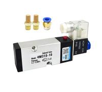 1 pz 4M310-10 5 Vie 2 Posizioni Interna Piastra di Collegamento Solenoide Valvola Aria Solenoide G3/8 "AC220V DC24V Interruttore Elettronico Batteria Valvola Aria (con 8mm Raccordi, AC220V)