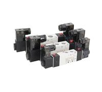 1 pz 4V130C-06 4V230C-08 4V330C-10 Elettrovalvola Valvola Aria Tre Posizioni Cinque Vie di Inversione 12V 24V 110V 220V(4v230p-08,DC12)