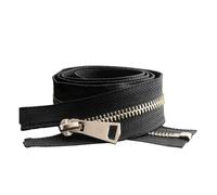 1 pz 5# 30 cm a 80 cm cerniera in metallo con estremità aperta e chiusura automatica per cucire tasche per indumenti,Nero,20 centimetri