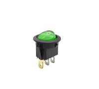 1 PZ/5 PZ 12V / 220V interruttore a led interruttore della luce interruttore di alimentazione pulsante auto luci ON/OFF 3 pin interruttore a bilanciere rotondo(Green,1pcs,12V)