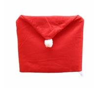 1 pz 50 * 65cm Set di sedie natalizie in tessuto non tessuto rosso, decorazione da tavola natalizia, cappello natalizio morbido al tatto-rosso