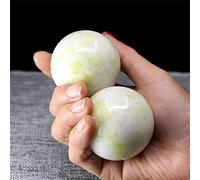 1 Pz 50mm Giada Naturale Baoding Palla Fitness Pallamano Quarzo Sfera Rilassamento Mano Polso Esercizio Massaggio Terapia Pietra, Tramonto Giada Rossa decorazione della stanza (Color : Lantian Jade)