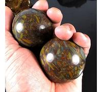 1 Pz 50mm Giada Naturale Baoding Palla Fitness Pallamano Quarzo Sfera Rilassamento Mano Polso Esercizio Massaggio Terapia Pietra, Tramonto Giada Rossa decorazione della stanza (Color : Nuwa Stone)