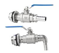 1 pz 6 10 12 14 20 25 32 mm Portagomma 1/2"3/4" 1" 304 Acciaio Inox Paratia Valvola a Sfera Rubinetto Interruttore Serbatoio Acqua Fusto Birra RO(3/4",STRAIGHT_16MM BARB)