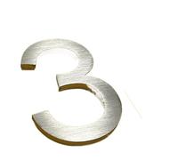 1 Pz 60mm Adesivi Numerici In Acciaio Inossidabile Da 0 A 9 Segni Arabi Autoadesivi In metallo Numeri Civici for Porte Cassette Postali Armadietti(Number 3)