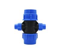 1 pz 63/50/40/32/25/20 mm PE Tubo connettore rapido Raccordo di Transizione Croce 4 Vie Riduttore Giunto Tubo in plastica divisore Acqua(50mm To 32mm)