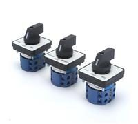 1 pz 64x64MM Pannello di montaggio Terminale a 8 pin 2/3/4/5 posizioni Interruttore di commutazione universale 660V 25A Interruttore selettore a camma rotante a scatto(0-1-2-3-4)