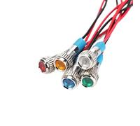 1 pz 6mm impermeabile metallo LED spia di segnalazione lampada pilota filo 3V 5V 12V 24V 220V rosso blu bianco giallo verde(70A,12V)