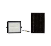 1 pz 6W LED Solar Floodlight 4000K Replaceable Battery 3m Wire Black Body