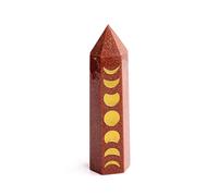 1 PZ 7-8 cm Oro Arenaria Quarzo Punto Cambiamento di Fase Lunare Simbolo Bacchetta Intagliare Pietra di Cristallo Obelisco Decorazione Della Casa arredamento for La Casa Collezioni di casa ( Color : G