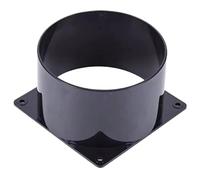 1 Pz 75/100/120 Mm Connettore Flangiato Raccordo For Tubo A Fondo Quadrato Ingresso E Uscita Aria Flangia Di Collegamento For Condotto Aria ABS Nero(120mm)