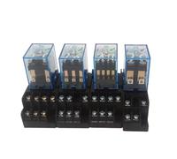 1 pz, 8-11-14 pin, piccolo relè intermedio elettromagnetico, AC 5/10 A 250 V, bobina, DPDT, con base presa, con spia luminosa(MY4NJ 14 Pin,AC 110V)