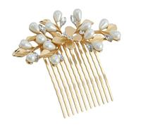 1 pz 8 cm pettini per capelli dorati, elegante pettine per capelli intrecciati francesi, clip per capelli di cristallo pettine,ornato con inserto floreale accessorio,per cerimonia speciale