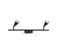 V-TAC Faretto LED da Muro Doppio 9W con Testa Orientabile Colore Nero 3000K IP20