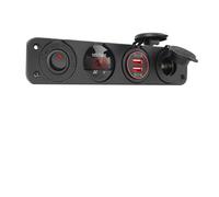 1 Pz Accendisigari for auto 4 in 1 con interruttore a bilanciere Alimentazione 12V Voltmetro digitale alimentatore doppio U(Red)