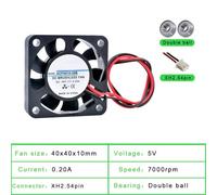 1 pz ACP4010 4 cm 40 mm ventola 40x40x10 mm DC5V DC12V DC24V 2 pin Micro ventola di raffreddamento for caricabatterie monitoraggio potenza(5V DOUBLE BALL_NO RGB)