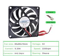 1 pz ACP8010 8 cm 80 mm ventola 80x80x10 mm DC5V 12V 24V 2 fili 2 pin for alimentatore chassis caricabatterie inverter ventola di raffreddamento(5V Sleeve)