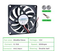 1 pz ACP8010 8 cm 80 mm ventola 80x80x10 mm DC5V 12V 24V 2 fili 2 pin for alimentatore chassis caricabatterie inverter ventola di raffreddamento(12V double ball)
