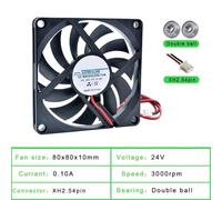 1 pz ACP8010 8 cm 80 mm ventola 80x80x10 mm DC5V 12V 24V 2 fili 2 pin for alimentatore chassis caricabatterie inverter ventola di raffreddamento(24V double ball)