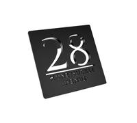 1 Pz Acrilico Bianco E Nero Numeri Civici Cartello Porta Indirizzo Strada Targhe Numeriche 3D Targhetta Decorativa for Nome Esterno(Black Silver,35x35cm)