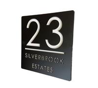 1 Pz Acrilico Bianco E Nero Numeri Civici Cartello Porta Indirizzo Strada Targhe Numeriche 3D Targhetta Decorativa for Nome Esterno(Black White,25X25CM)