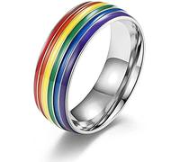 1 pz Arcobaleno Bandiera Smalto Gay Lesbiche Matrimonio Anello Spinner Buono per il supporto LGBT uomo gay persona gay amante lesbica Bel processo