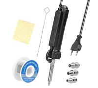 1 pz aspiratore for saldatura con 3 ugelli, aspiratore elettrico portatile for stagno, pompa dissaldante automatica, vuoto 110V 30W, dissaldante elettrico(Black EU SET1)
