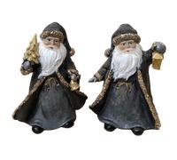 1 PZ Babbo natale glitter h.19 cm 2 ass. decorazione idea regalo natalizia ELL-