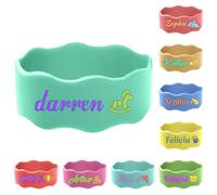 1 Pz Bande Personalizzate Per i nomi delle bottiglie d'acqua, Etichette lavabili Per l'asilo nido, Cinghia Per tazza Sippy con nome stampabile, Etichette riutilizzabili Per bottiglie in silicone