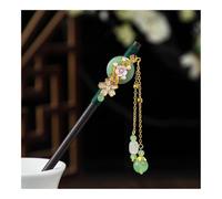 1 pz bastone per capelli in legno stile cinese fiore forcina con nappa elegante signora clip per capelli accessori per capelli vintage (18)