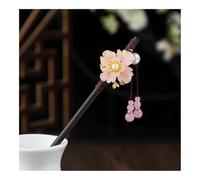 1 pz bastone per capelli in legno stile cinese fiore forcina con nappa elegante signora clip per capelli accessori per capelli vintage (6)