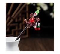 1 pz bastone per capelli in legno stile cinese Winding fiore forcina con nappa elegante signora clip per capelli accessori per capelli vintage (B)